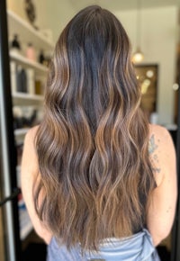 the back of a woman's hair in a salon